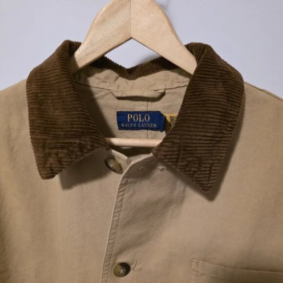 NWT Polo Ralph Lauren Beige Oversize Jacket Corduroy Collar Cuff Size Medium - Picture 7 of 13